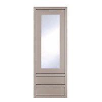Cooke & Lewis Carisbrooke Taupe Framed Glazed Tall dresser door & drawer front, (W)500mm (H)1342mm (T)22mm