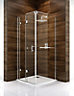 Cooke & Lewis Cascata Clear Silver effect Square Shower enclosure with Bi-fold door (W)80cm (D)80cm