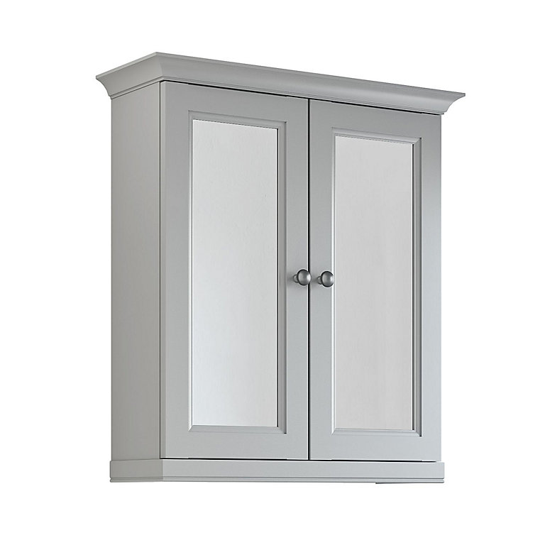Cooke Lewis Chadleigh Light Grey, Bathroom Cabinet With Mirror And Light B Q