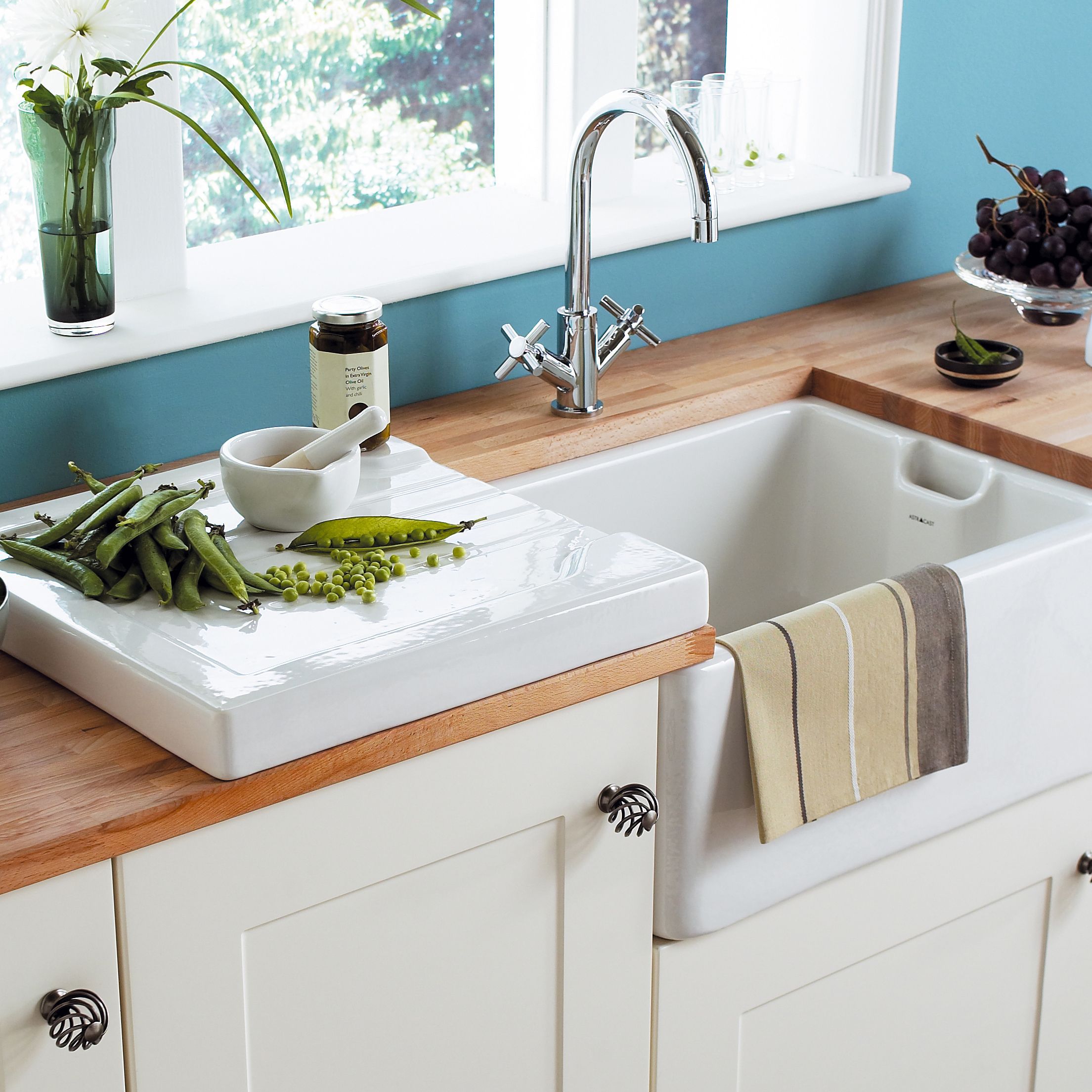 Cooke & Lewis Chadwick White Ceramic 1 Bowl Sink 455mm x 595mm