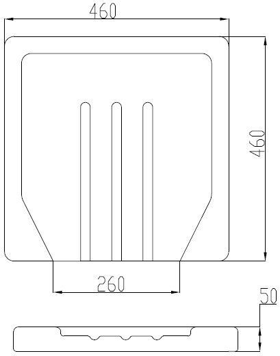 Cooke & Lewis Chadwick White Rectangular Drainer, (W)465mm