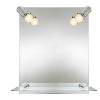 Cooke & Lewis Clarach Rectangular Bathroom & WC Illuminated Bathroom mirror (H)60cm (W)50cm