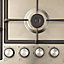 Cooke & Lewis CLGASUIT4 4 Zone Inox Stainless steel Hob, (W)580mm