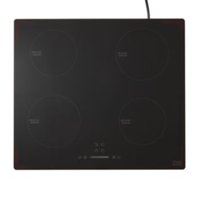 Cooke & Lewis CLIND60ERF 4 Zone Black Glass & plastic Induction Hob, (W)590mm