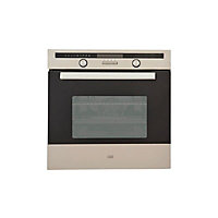 Cooke & Lewis CLMFSTa Built-in Single Multifunction Oven - Brushed black & grey stainless steel effect