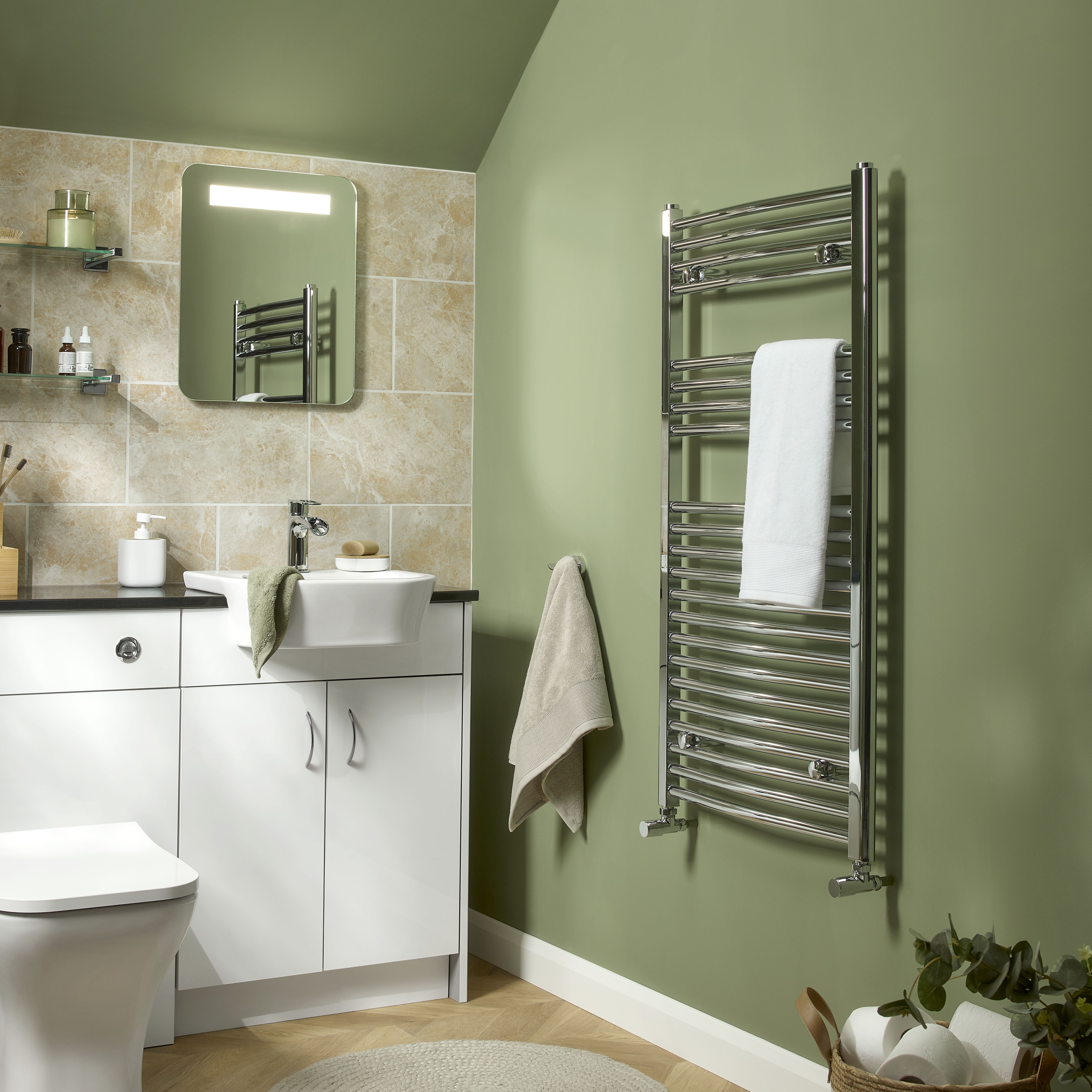 Cooke & Lewis Colwell Rectangular Wall-mounted Bathroom Illuminated Bathroom mirror (H)50cm (W)40cm
