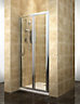 Cooke & Lewis Deluvio Minimal frame Silver effect Clear Bi-fold Shower Door (H)190cm (W)76cm