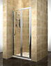 Cooke & Lewis Deluvio Minimal frame Silver effect Clear Bi-fold Shower Door (H)190cm (W)90cm