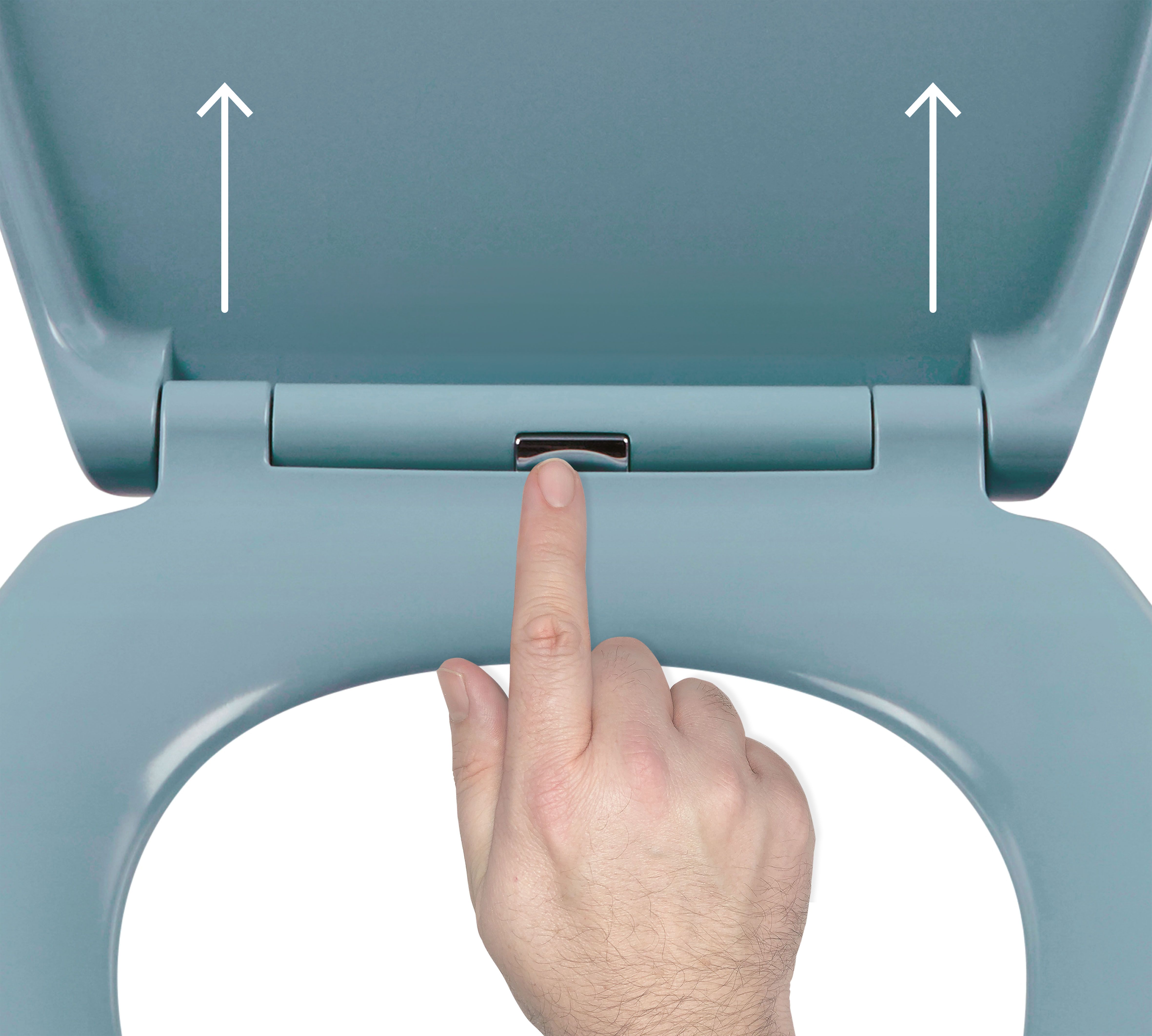 Cooke & Lewis Diani Blue Soft close Toilet seat