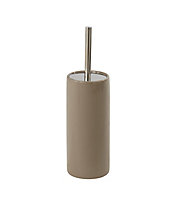 Cooke & Lewis Diani Taupe Ceramic, polyethylene (PE) & stainless steel Toilet brush & holder