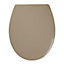 Cooke & Lewis Diani Taupe Round Soft close Toilet seat