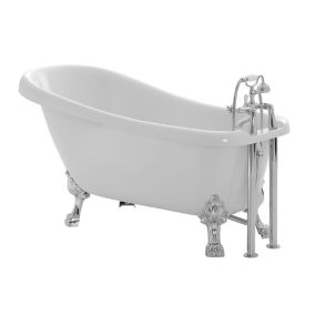 Cooke & Lewis Duchess Acrylic Oval White Freestanding 2 tap hole Bath (L)1700mm (W)630mm