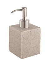 Cooke & Lewis Dvina Matt Pebble Sandstone effect Polyresin Freestanding Soap dispenser
