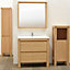 Cooke & Lewis Erwan Oak effect Wall-mounted Vanity unit & basin set (W)896mm (H)839mm