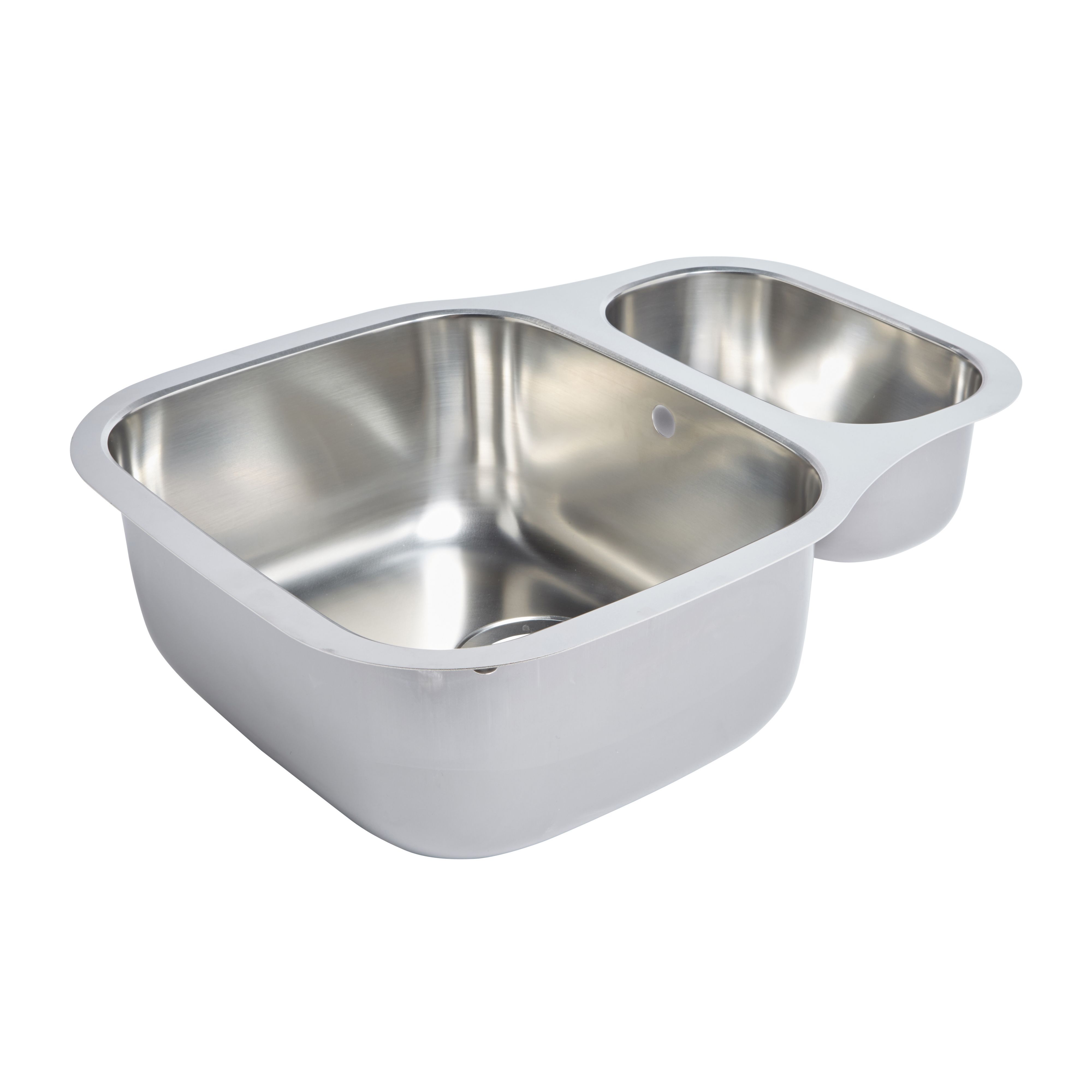 Cooke & Lewis Foucault Inox Stainless steel 1.5 Bowl Sink 456mm x 590mm