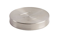 Cooke & Lewis Fulda Metal Brushed effect Steel Soap dish (Dia)11cm