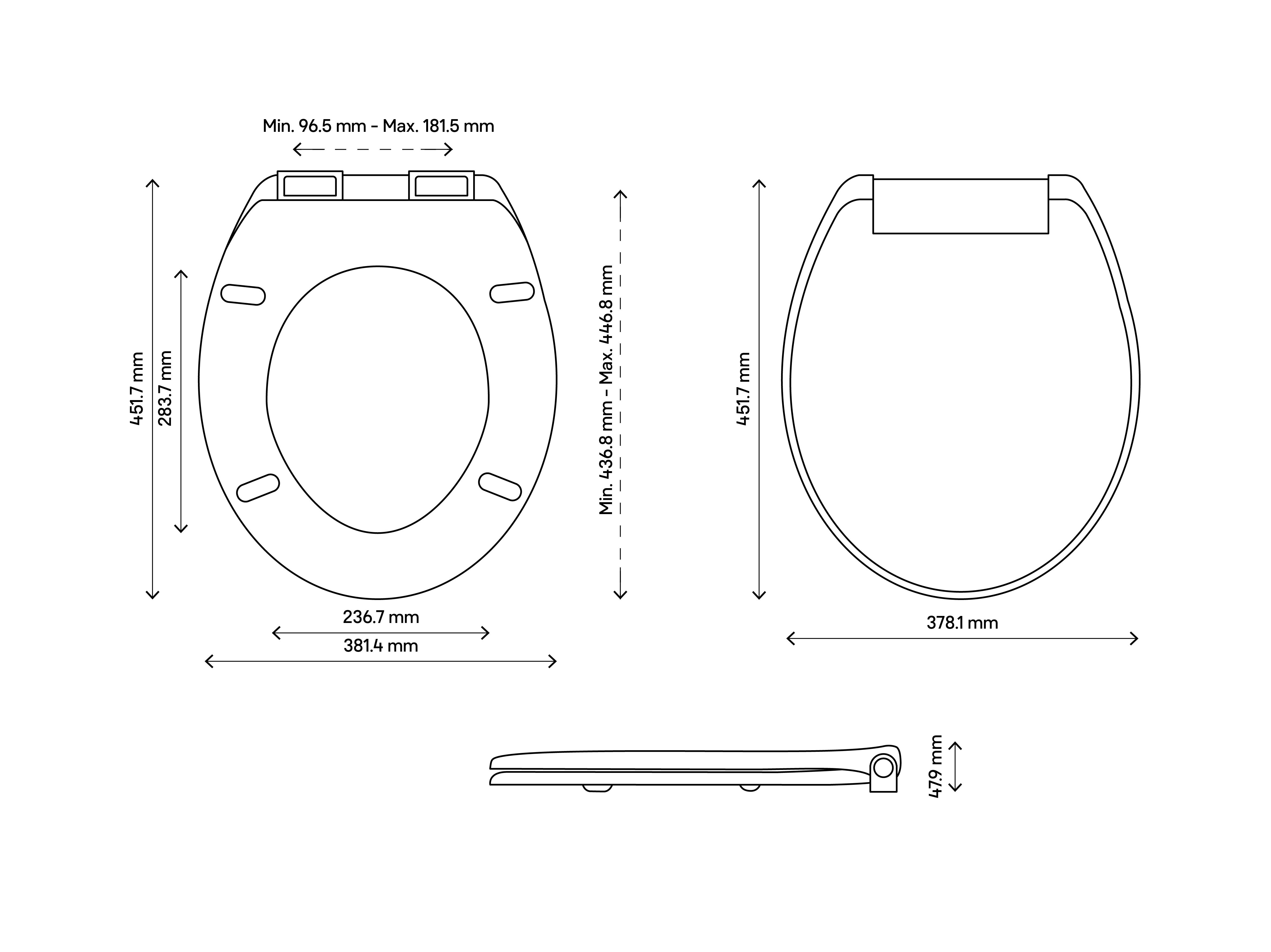 Cooke & Lewis Genoa White Standard Soft close Toilet seat