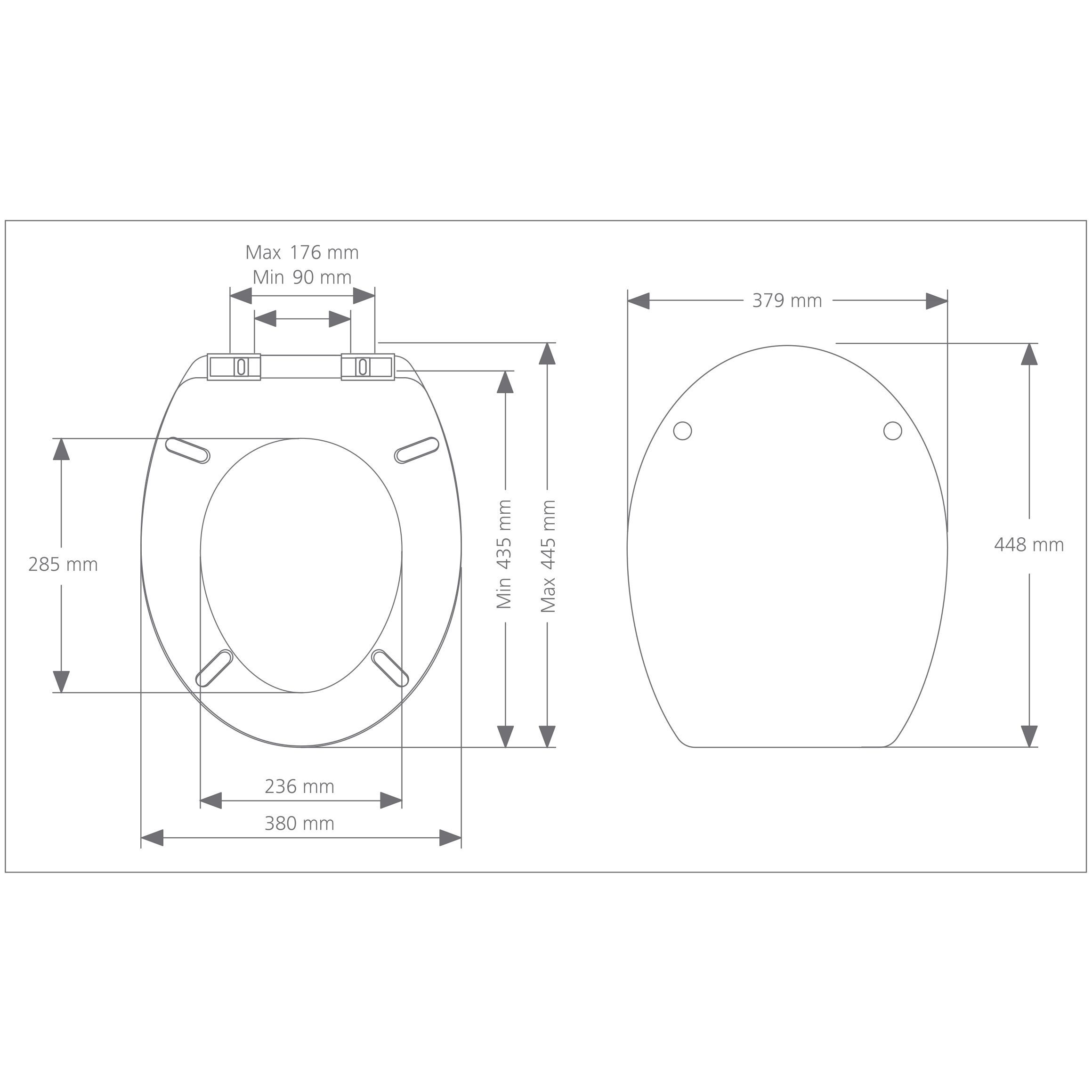 Cooke & Lewis Genoa White Standard Soft close Toilet seat