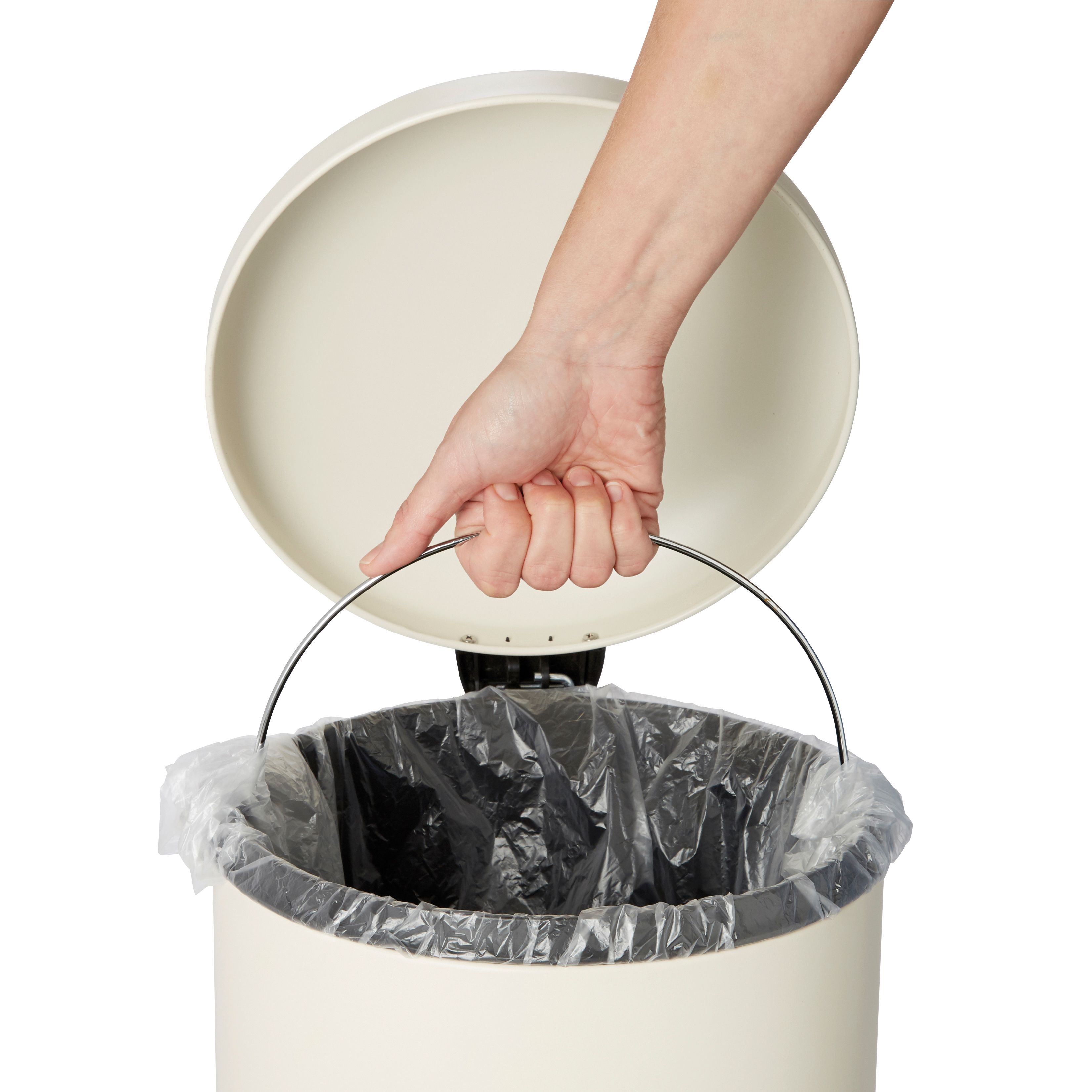 Cooke & Lewis Gerra Cream Metal Pedal Bin - 30L