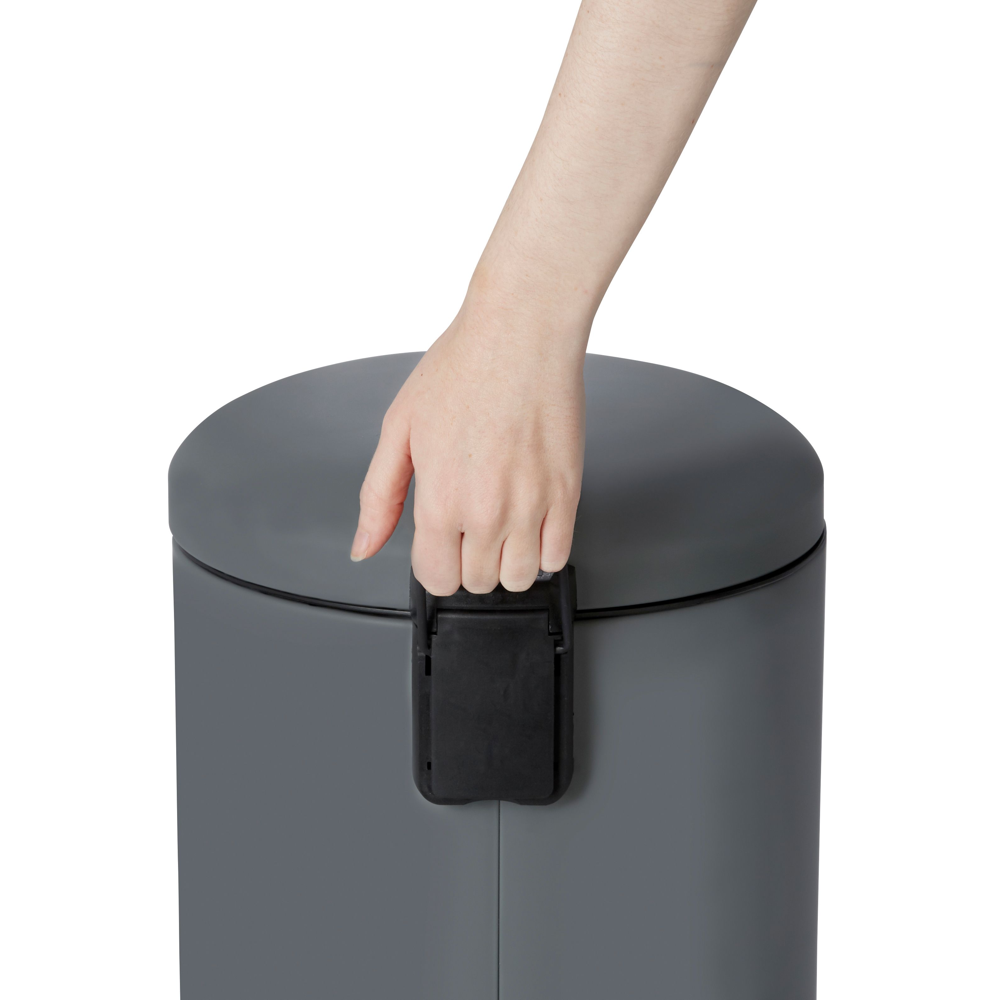 Cooke & Lewis Gerra Grey Metal Pedal Bin - 30L