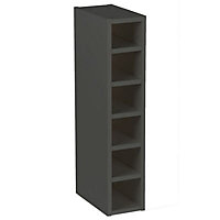 Cooke & Lewis Gloss Anthracite Style Anthracite Tall Wine rack cabinet, (H)900mm (W)150mm