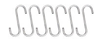 Cooke & Lewis Hastings Chrome effect Stainless steel S-hook, Pack of 6