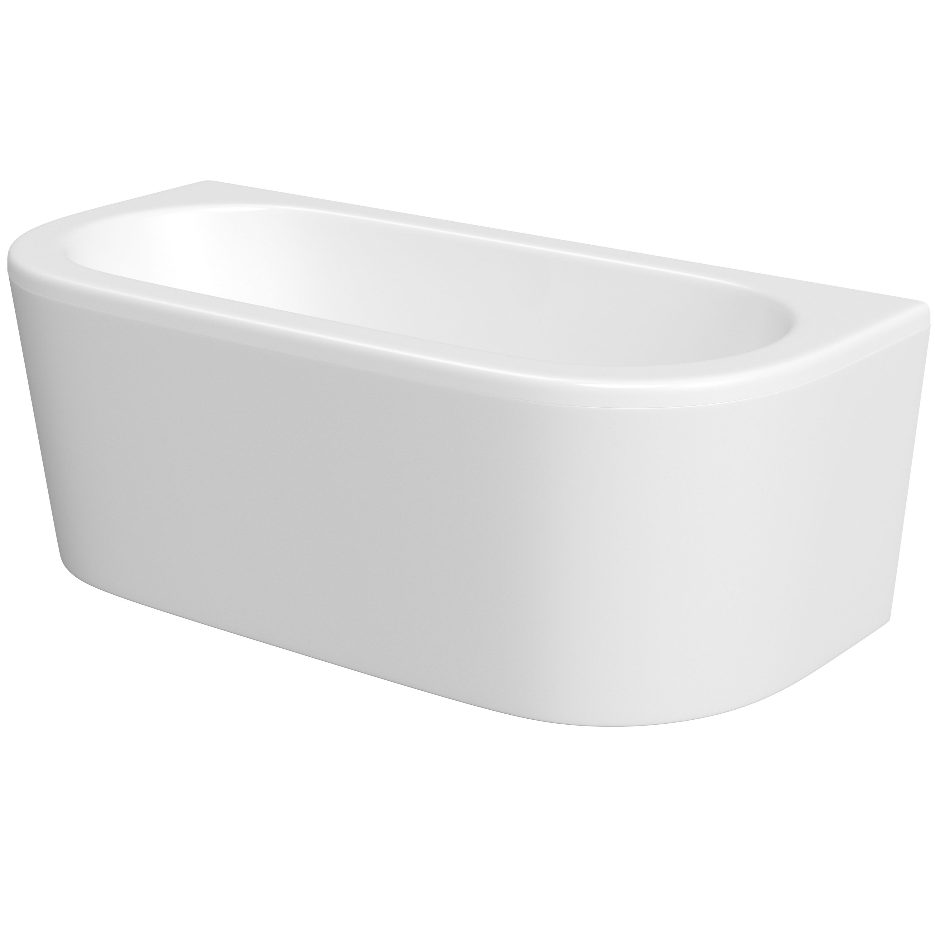 Cooke & Lewis Helena Acrylic Oval 12 Curved Bath, panel & air spa set, (L)1700mm (W)800mm