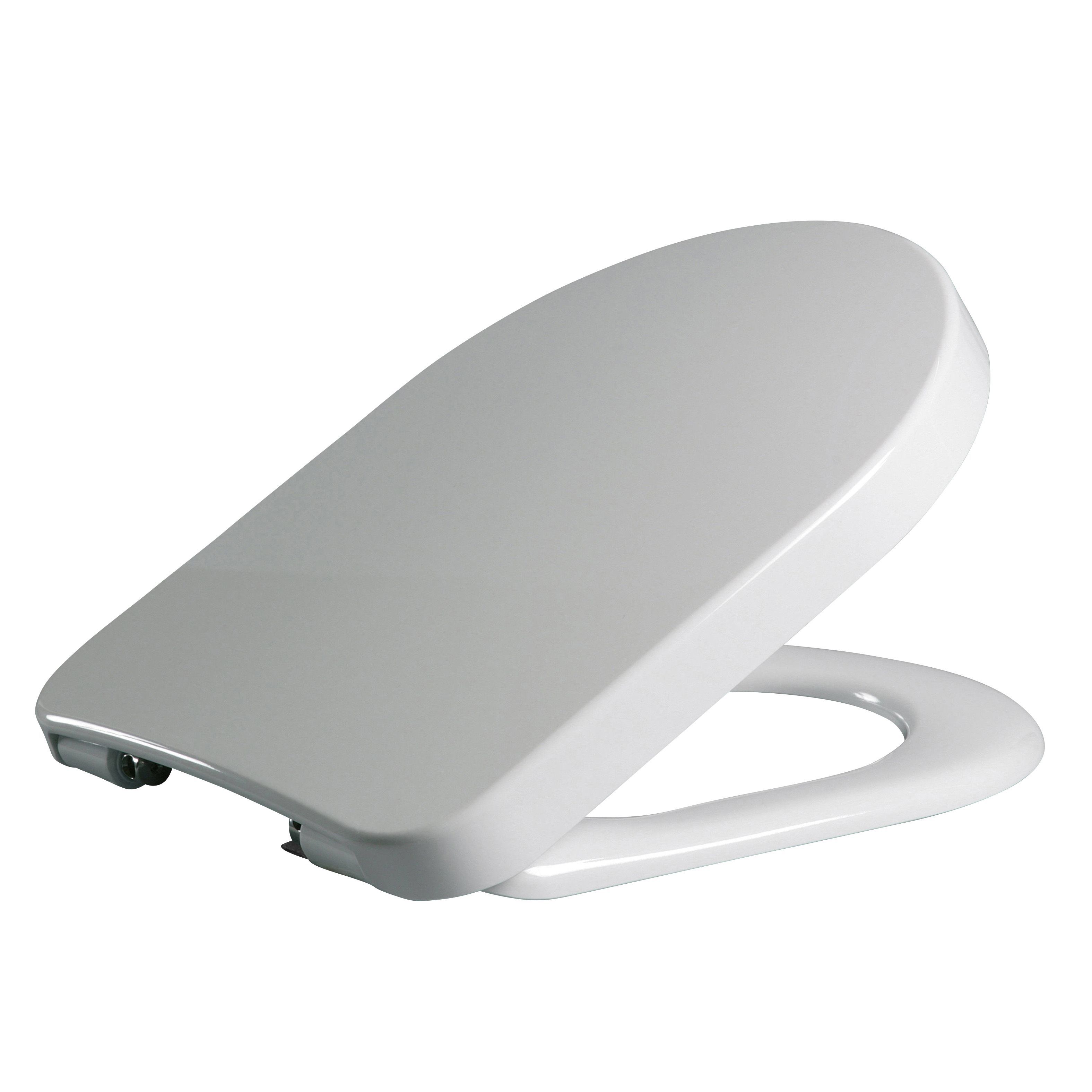 Cooke & Lewis Helena White Top fix Soft close Toilet seat Tradepoint