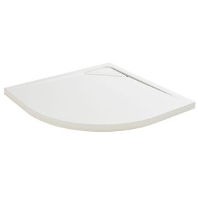 Cooke & Lewis Helgea Matt White Quadrant Shower tray (L)80cm (W)80cm (H)4.5cm