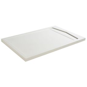 Cooke & Lewis Helgea Matt White Rectangular Shower tray (L)80cm (W)120cm (H)4.5cm