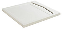 Cooke & Lewis Helgea Matt White Square Shower tray (L)80cm (W)80cm (H)4.5cm