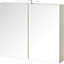 Cooke & Lewis Indra White Wall-mounted Mirrored Bathroom Cabinet (W)800mm (H)670mm