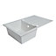 Cooke & Lewis Ising White Resin 1 Bowl Sink & drainer 500mm x 800mm