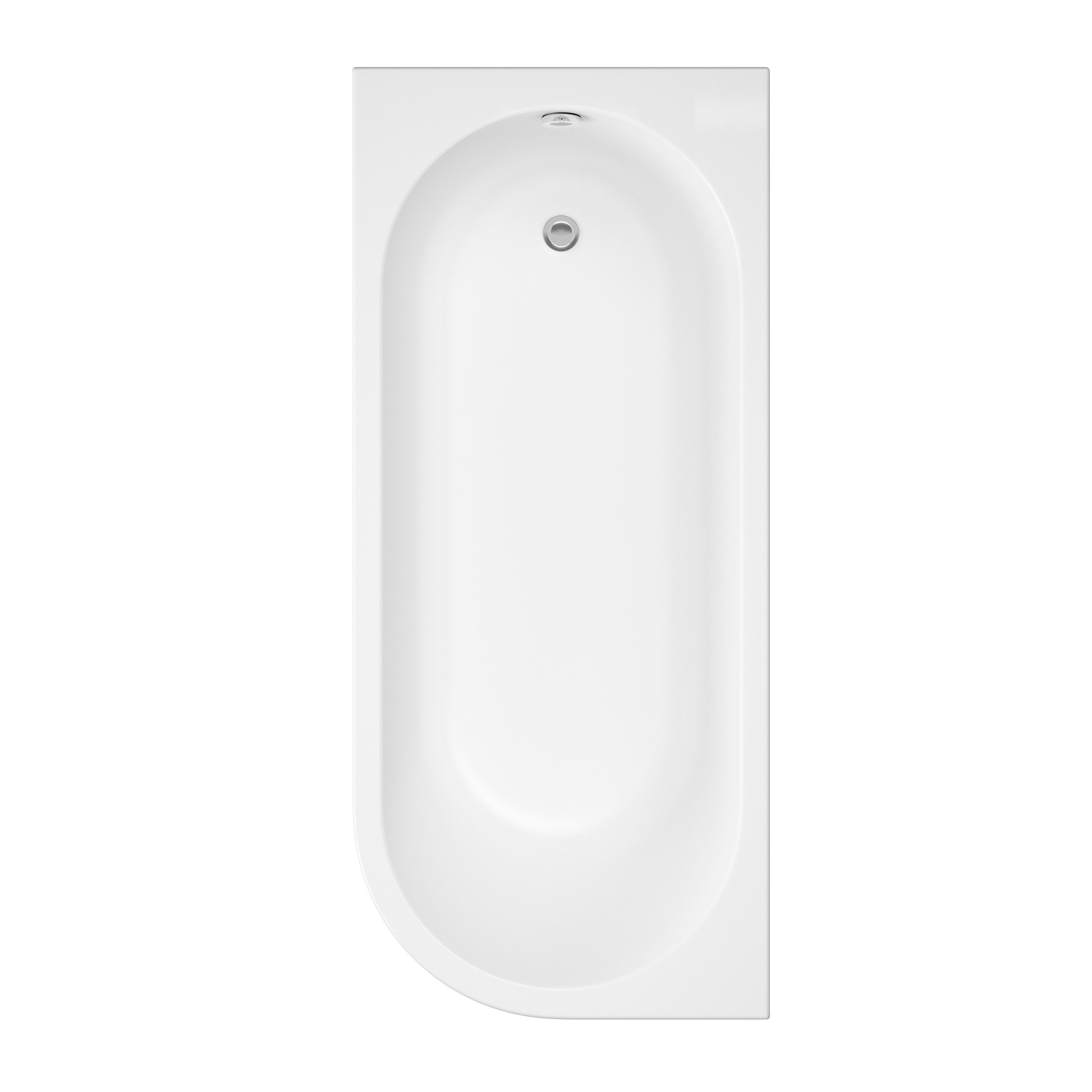 Cooke & Lewis J-Curved Acrylic Oval Curved Bath (L)1700mm (W)750mm