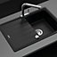 Cooke & Lewis Kirchoff Black Composite quartz 1 Bowl Sink & drainer 500mm x 780mm