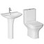 Cooke & Lewis Lanzo White Close-coupled Toilet & full pedestal basin