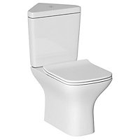 Cooke & Lewis Lanzo White Close-coupled Toilet with Soft close seat