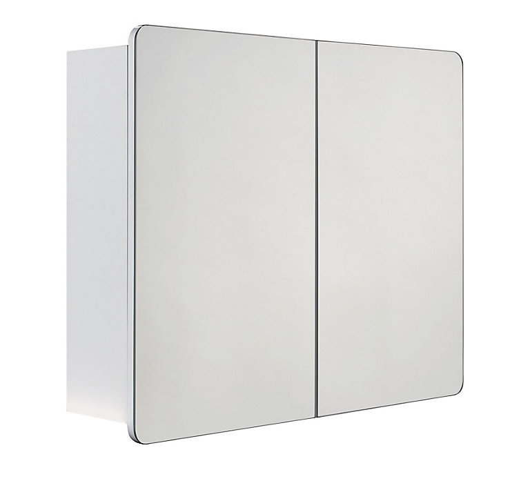 Cooke Lewis Lesina White Mirrored, Corner Mirror Bathroom Cabinet B Q