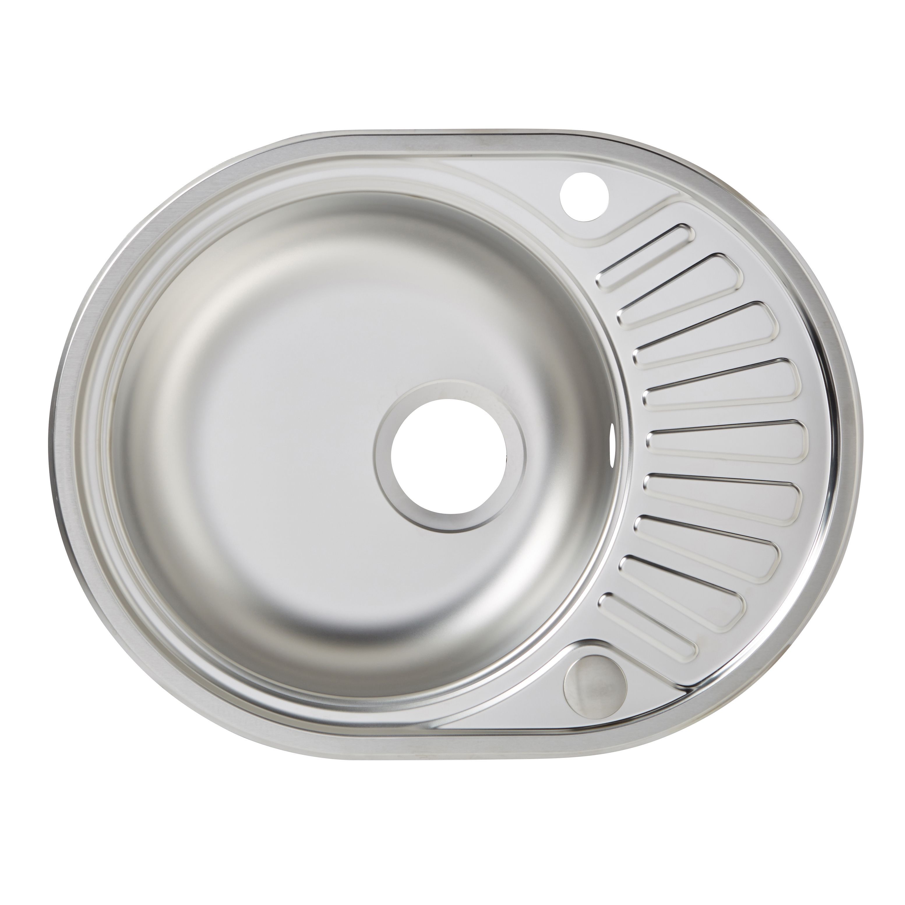 Cooke & Lewis Liebig Inox Stainless steel 1 Bowl Sink & drainer 450mm x 570mm