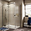 Cooke & Lewis Luxuriant Clear Silver effect Universal Rectangular Shower enclosure with Sliding door (W)140cm (D)90cm