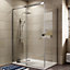 Cooke & Lewis Luxuriant Clear Silver effect Universal Rectangular Shower enclosure with Sliding door (W)140cm (D)90cm