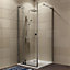 Cooke & Lewis Luxuriant Clear Silver effect Universal Square Shower enclosure with Hinged door (W)90cm (D)90cm