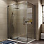 Cooke & Lewis Luxuriant Semi-mirrored Silver effect Universal Rectangular Shower enclosure with Hinged door (W)140cm (D)90cm