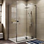 Cooke & Lewis Luxuriant Silver effect Right-handed Rectangular Shower Enclosure & tray with Hinged door (W)1400mm (D)900mm