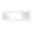 Cooke & Lewis Matt White Slab Glazed bridging door & pan drawer front, (W)1000mm (H)356mm (T)18mm