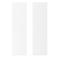 Cooke & Lewis Matt White Slab Tall corner Cabinet door (W)250mm, Set of 2