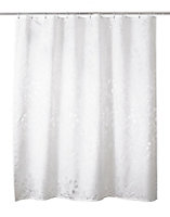 Cooke & Lewis Nessa White Tree Shower curtain (L)1800mm