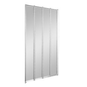 Cooke & Lewis Nile Clear Straight 4 Panel Bath screen, (W)840mm