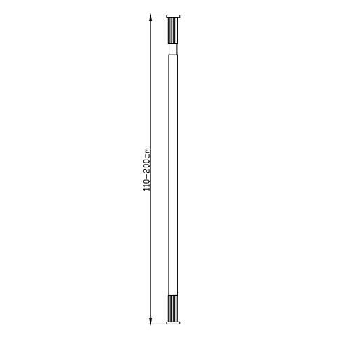 Cooke & Lewis Nira Black Extendable Straight Shower curtain rod (L)200cm