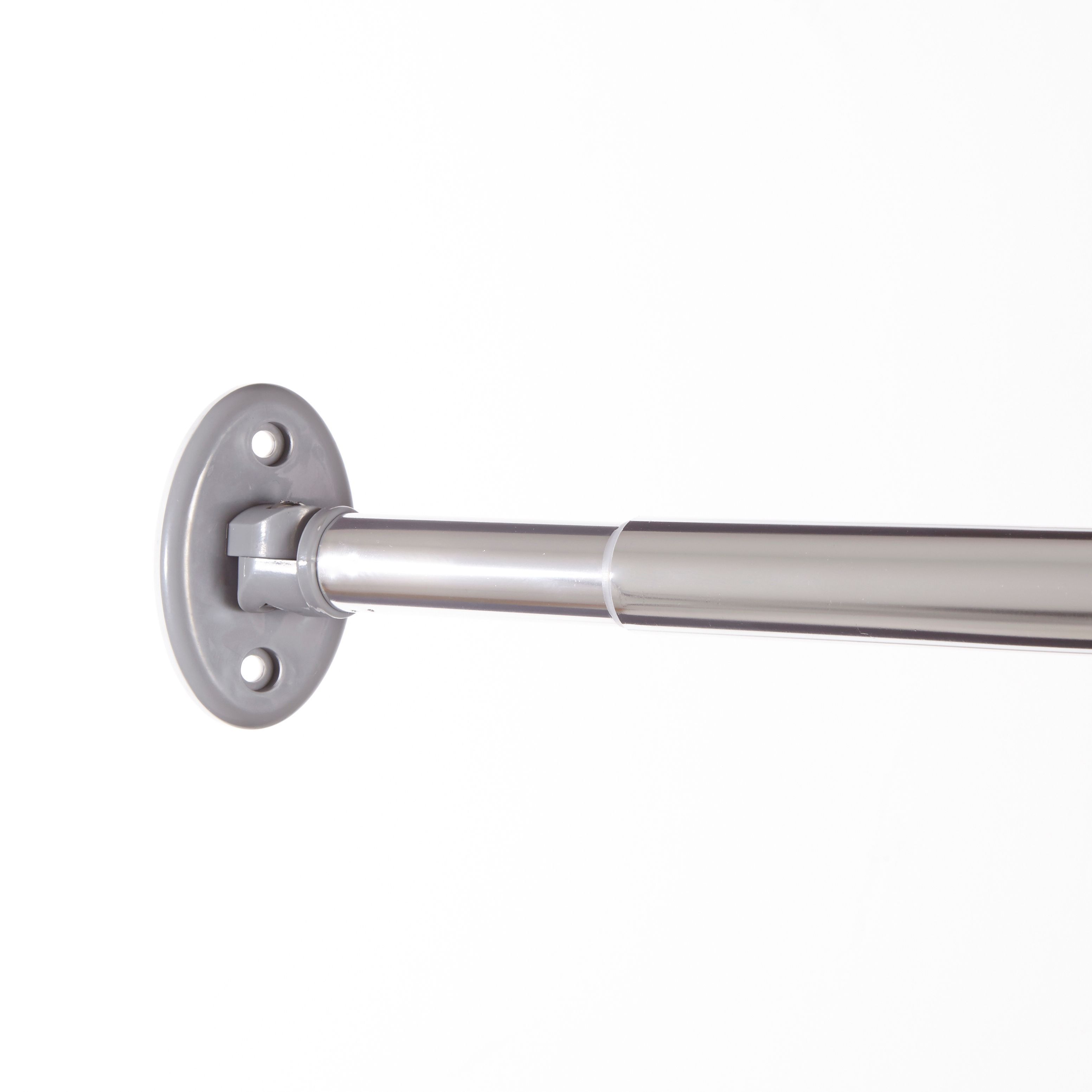 Cooke & Lewis Nira Metal Chrome effect Extendable Curved Shower curtain rod (L)110cm
